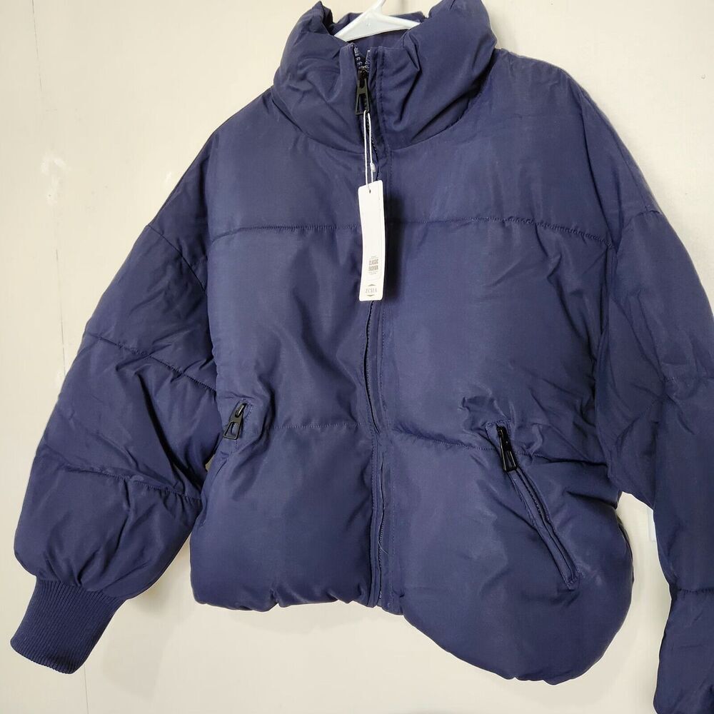 ZCSIA Women's Winter jacket Small Navy Color Baggy Puffer Short - Picture 2 of 16